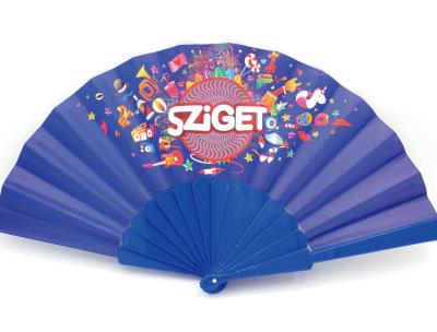 China Colorful Promotional Folding Plastic Fan Advertising Fan Logo Customized for sale