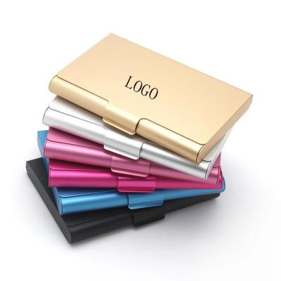 China Colorful Aluminum Business Name Card Box Cheap Gifts Logo Customized for sale