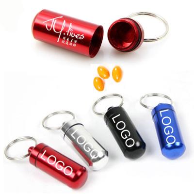 China Portable Aluminium Medicine Box Storage Keychain Logo Customized for sale