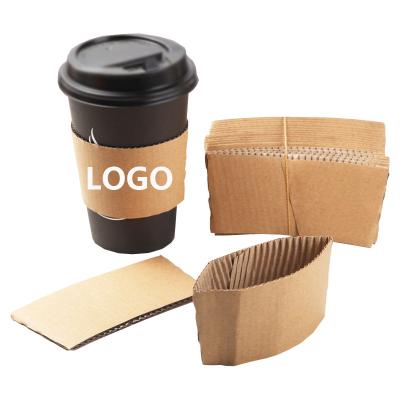 China Kraft Corrugated Paper Promotional Insulated Cup Cover Logo Customized for sale