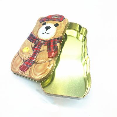 China Promotional Bear Candy Box Cake Tin Box Cheap Gifts Logo Customized for sale