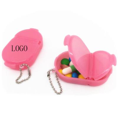 China Pink Mini Medicine Box Small Plastic Box Keychain Logo Ccustomized for sale