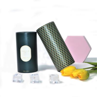 China Biodegradable Luxury Round Cardboard Candle Box Packaging Boxes Custom Logo Black Paper Candle Tube for sale