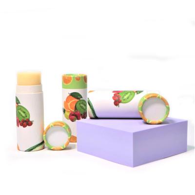 China Eco-Friendly Lip Balm Tubes Eco-Friendly Lip Balm Tubes Paper Packing Push Cardboard Lip Balm Stick Biodegradable Material Customized Tube for sale