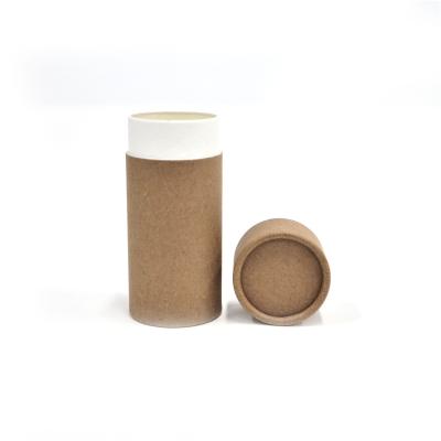 China Private Label Biodegradable Custom Lift Up Cylinder Pack Lip Balm Paper Container Scrub Gloss Kraft Paper Tubes Packaging for sale