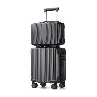 China Daily Life 15 Inch ABS And PC Travel Trolley Luggage Sets With Hard Shell Suitcase Trolley Handbags for sale