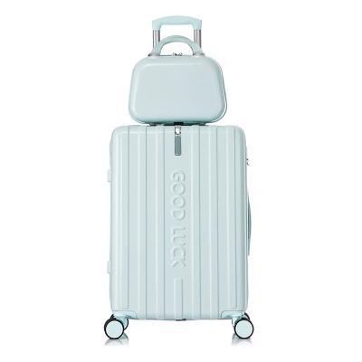 China 2022 NEW Business Fashion Travel Hardside Cosmetic Make Up Travel Bag PVC Luggage With Spinner Wheel Sets for sale