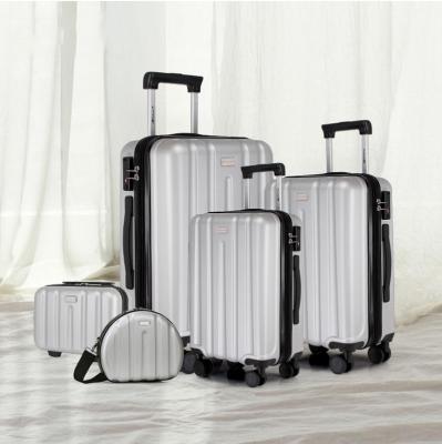 China Daily Life Travel Luggage Bag Suitcase Set Of 5 Colored Hard Material Trolley Luggage Set Suitcase Factory Case Luggage Bags for sale