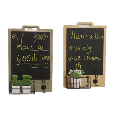 China Nordic creative Europe wall decoration blackboard bar message board with storage basket for sale