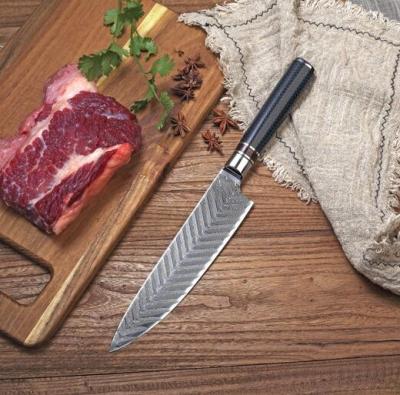 China Viable Professional Chef Knife Made 67 Layer VG10 Damascus Kitchen Knife With Resin Handle for sale