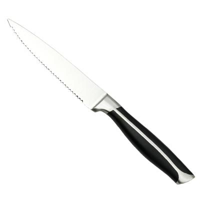 China Sustainable Restaurant Dinnerware Stainless Steel Serrated Steak Knife With ABS Handle for sale