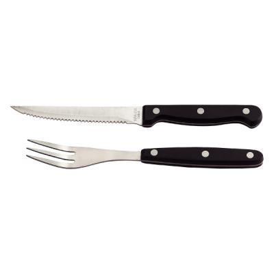 China Viable Classic Cutlery Serrated Steak Knife and Fork Set for Home and Restaurant for sale