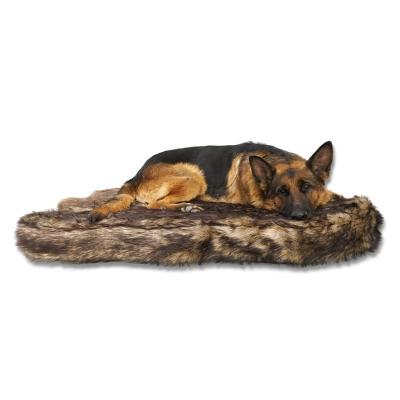 China Voyage Laifug dropshipping luxury large orthopedic memory foam fur dog bed with washable removable cover for sale