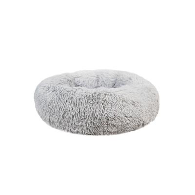 China Luxury Soft Plush Faux Fur Furry Soft Plush Dog Travel Laifug Dropshipping Donut Donut Type Bed for sale