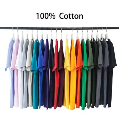 China Wholesale Custom Made Ring Spun Breathable T-shirt Premium Anti-wrinkle T-shirt High Quality 100% Cotton Summer Men's T-shirts for sale