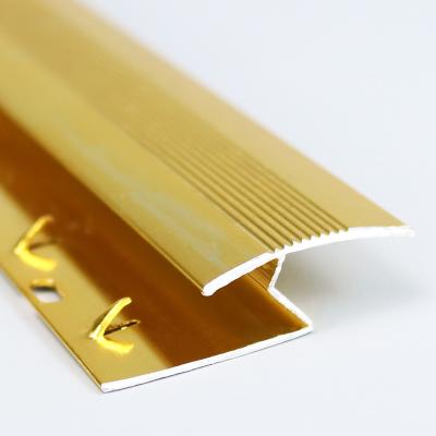 China Golden Alloy Aluminum Carpet And Vinyl Metal Floor Edging for sale