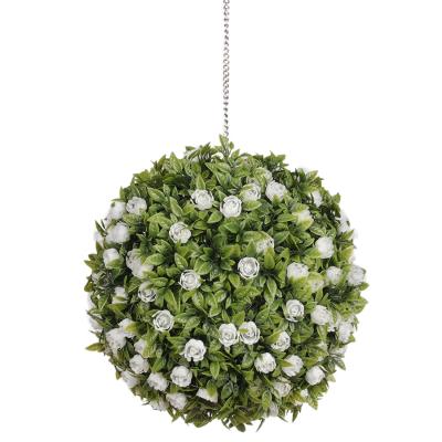 China 42cm PE Artificial Plant Balls , PP Artificial Plant Topiary Ball Faux Boxwood Decorative Balls for sale