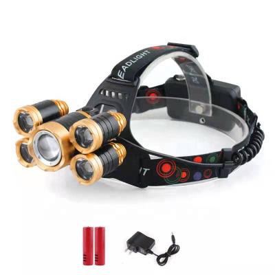 China Powerful Led Rechargeable Waterproof Hunting Headlamp Camping Front Light Super Smart 18650 Head Torch for sale