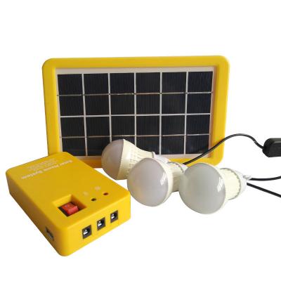 China Home Portable Home Lighting Solar Panel Solar Power System Power Kit Solar System with LED Bulb for sale