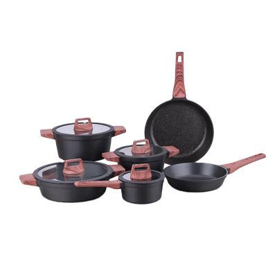 China Tmai Sustainable 10pcs Pots And Pans Aluminum Cookware Set Non Stick Cookware Set Cooking Pots for sale