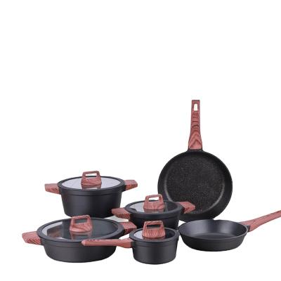 China Tmai Amazone 10pcs sustainable hot aluminum cookingware non stick cookware set cookware set pot for sale