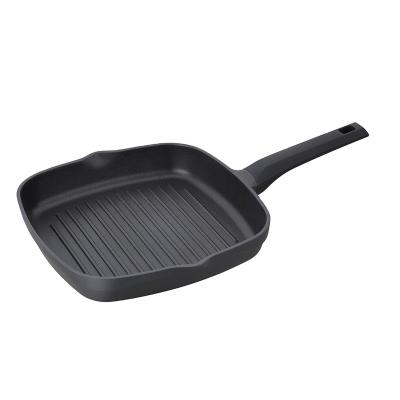 China Tmai Traditional 28cm Square Die Korean Cast Aluminum Non Stick Barbecue Grill Pan With Induction for sale