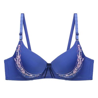 China Low price antibacterial high quality ladies bra embroidery cotton bra large size underwear for sale