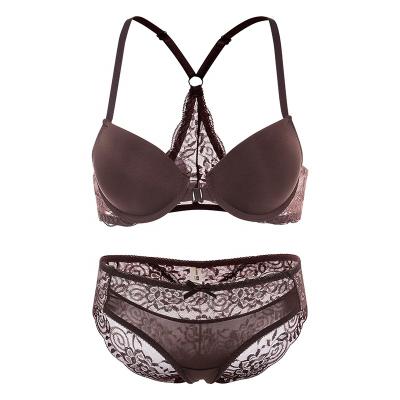 China New Design Breast Lift-Up Sexy Lace Patch Front Closure Bra And Panty for sale