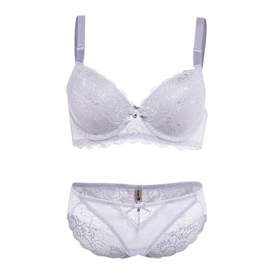 China Fashionable Comfortable Sexy Lady Bra Set Wear Lace Push Up Inner Bra And Panty Set for sale