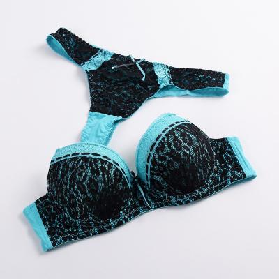 China High quality QUICK DRY ladies lace up gather bra and panty sets plus size underwear for women for sale