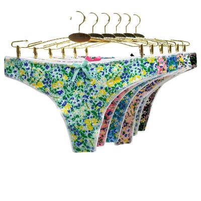 China New Style Antibacterial Cotton Printing Sexy Women's Thong for sale