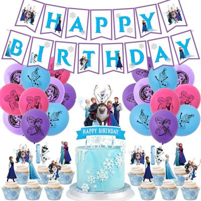 China High Quality EN71 Anna Frozen Foil Banner Frozen Cake Toppers Elsa Party Decoration for sale