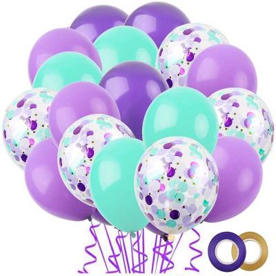 China Purple Latex Balloon Bouquet Fashion Confetti Balloons For Girls Birthday Baby Shower for sale