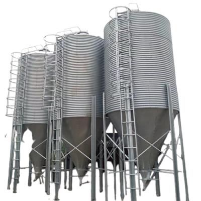 China Chicken Farm Pig Farm Galvanized Material Grain Storage Wheat Silo Soybean Grain Silo Vertical Feeder Silo for sale