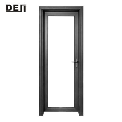 China Modern Durable Apartment Style Aluminum Common Bathroom Door With Double Pane Frosted Glass for sale