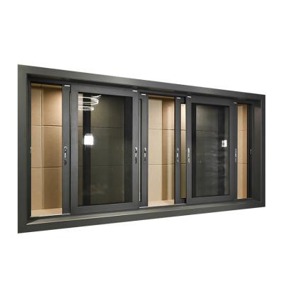 China Sliding Modern Replacement House Window Bullet Proof Aluminum Sliding Glass Windows for sale