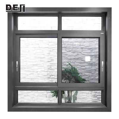 China Sliding Customized Three Way Aluminum Sliding Windows Double Glazed Aluminum Window With Mosquito Net for sale