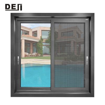 China Sound Insulation Aluminum Window Designs Aluminum Frame Double Glazed Glass Horizontal Slide Windows For Homes for sale