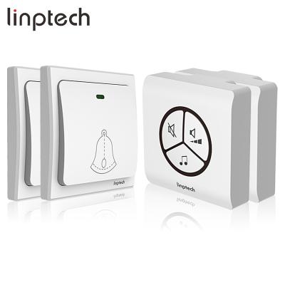 China Linptech G1 Modern Multi Family Doorbell Ring Blow Remote Control USA Socket with 2 Transmitter and 2 Receiver for sale