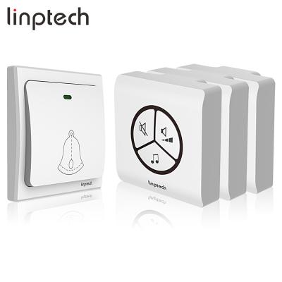 China Linptech G1 Modern Door Bell Door Bell with 1 Transmitter 3 Receivers EU Plug Wireless and Battery Free for sale