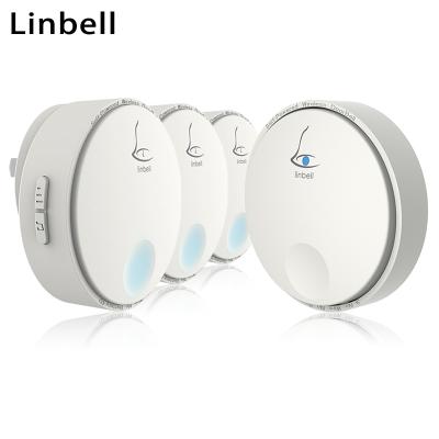 China Linbell G2 Modern Wireless Doorbell System for Apartment US Plug with 1 Transmitter and 3 Receivers for sale