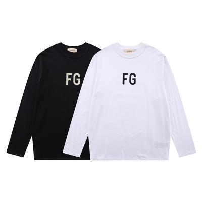 China 2022 Dread Of Gods High Street Cotton FG Gradient Letter Anti-wrinkle Logo Printing T-shirt Long Sleeve For Men Women for sale