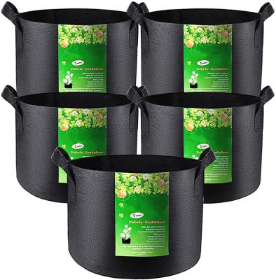 China Fabric Heavy Duty Thickened Nonwoven 1 Gallon Portable Pots With Handles Plant Grow Bags for sale