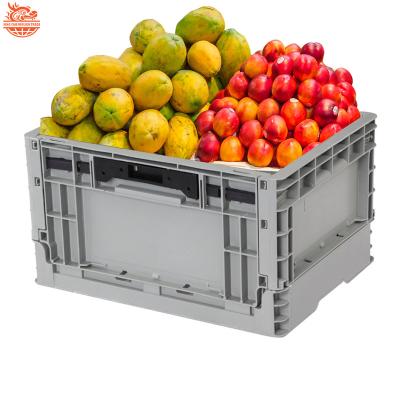 China Solid Materials Fire Retardant Fruit And Vegetable Box Crate Plastic Folding Plastic Shipping Crates for sale