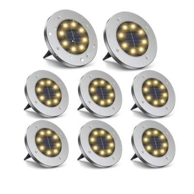 China Amazon Hot Sale 10 LED Water Proof Lawn Light Outdoor Garden Light Stainless Steel Underground Solar Solar Light for sale