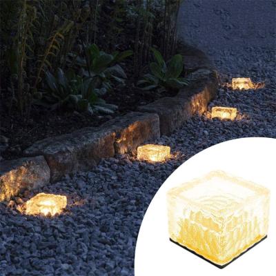 China New Solar LED Garden Ice Tile Light Outdoor Waterproof Inground Garden Light Lawn Light for sale