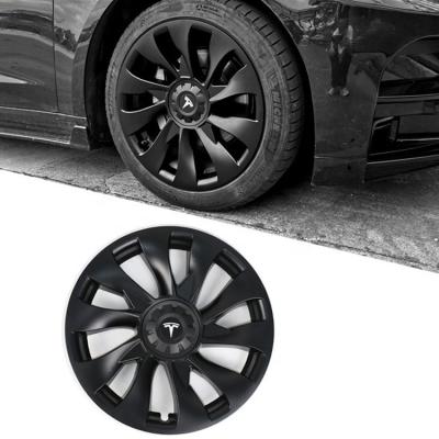 China Original Creease Car 4Pcs/set ABS 18 Inch Full Cover Wheel Cover Trim For 2021 2022 Tesla Model 3 Replacement Accessories for sale