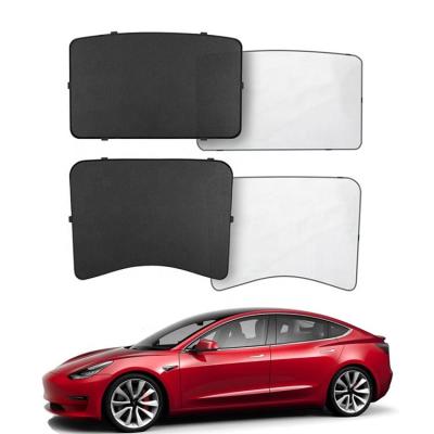 China None Model Creeaes 4pcs/set Front And Rear Roof Sunshade Glass Sunroof With Reflective Skylight Covers Compatible For Tesla Model 3 for sale