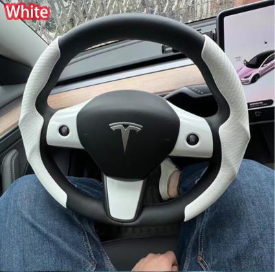 China Sports Creease Car interior accessories Anti-Slip Steering Wheel Protector Steering Wheel Cover for Tesla Model 3/y for sale