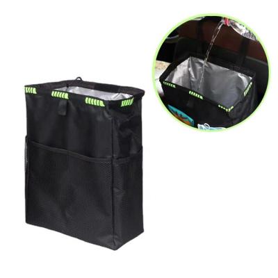 China Easy Install And Foldable Logo Vehicle Leakproof Backseat Hanging Trash Bin Car Portable Organizer Storage Pockets Customized by Creease for sale